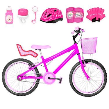 Imagem de Bicicleta Infantil Aro 20 Aero + Kit Premium Cor Pink E Rosa