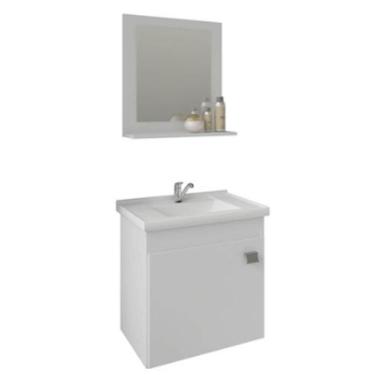 Imagem de Gabinete Para Banheiro Iris 44cm Com Espelheira Branco - Mgm