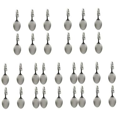 Imagem de HEMOTON 30 Peças De Cabo Curvo Colher De Molho Ocidental Molho Especial Talheres Infantis Colher De Sopa Colher De Sal Condimentos Colher De Chá De Metal Colher De Comida Ocidental Colher