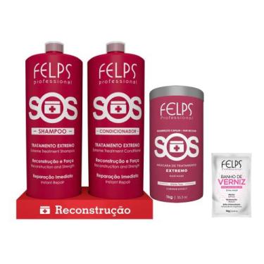 Imagem de Felps Kit Sos Shampoo & Condicionador + Máscara Tratamento Extremo