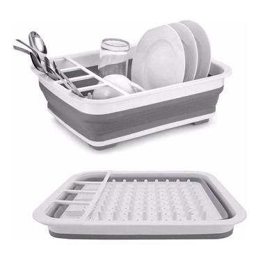 Imagem de Escorredor De Louça Secador Cozinha Prato Silicone Retrátil