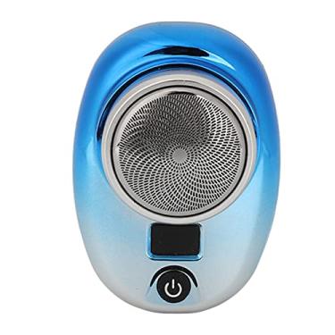 Imagem de Zerodis Cortador elétrico de barba, lâmina curvada, à prova d'água, recarregável, sem fio, máquina de aparar barba de alta potência para homens para casa (gradiente prata azul)