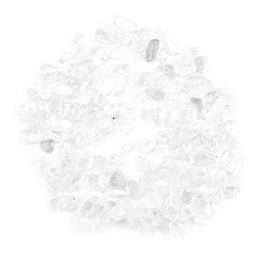 Imagem de Pedra de cristal, lascas de pedra caída, peças de quartzo de cristal natural trituradas para artesanato, pedras decorativas para plantadores, pedras suculentas (brancas)