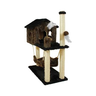Imagem de Arranhador Playground Casa Gato Brinquedo Sisal Marrom