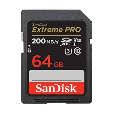 Imagem de SanDisk Cartão de memória 64GB Extreme PRO SDXC UHS-I - C10, U3, V30, 4K UHD, cartão SD - SDSDXXU-064G-GN4IN, Cinza escuro/preto