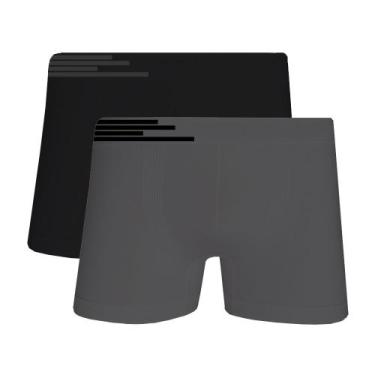 Imagem de Kit 2 Cueca Boxer Microfibra Up Underwear 436 Preto E Cinza - Qlc Spor