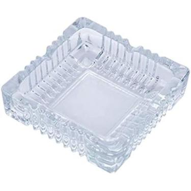 Imagem de Cinzeiro Cinzeiro De Vidro De Cristal Multifuncional, Seleção Quadrada E Multinúmero De 4,3", Esculpido À Mão E Portátil Para Decoração De Casa De Sala De Estar,M,Picturesque234