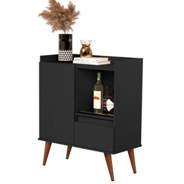 Imagem de Buffet Status Aparador Cantinho Do Café Pés Palito Retro Balcão - JM3 Moveis (Preto)