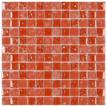 Imagem de Pastilha de Vidro Ice Glass Mosaic 30cmx30cm Placas Laranja