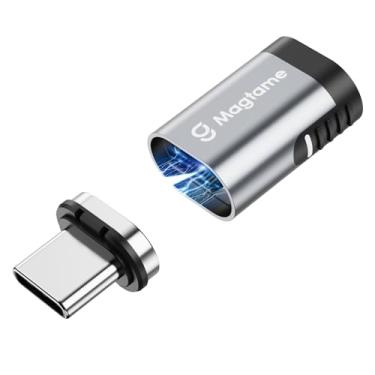 Imagem de Magtame Adaptador magnético USB C macho de 24 pinos para USB C fêmea, extensor adaptador tipo C de 240 W, transferência de dados de 40 Gbps, saída de vídeo 4K para Steam Deck, ROG Ally, Switch