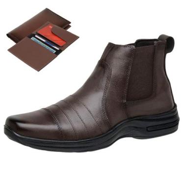 Imagem de Bota Coturno Casual Masculino Adventure Cano Baixo Moderno + Carteira