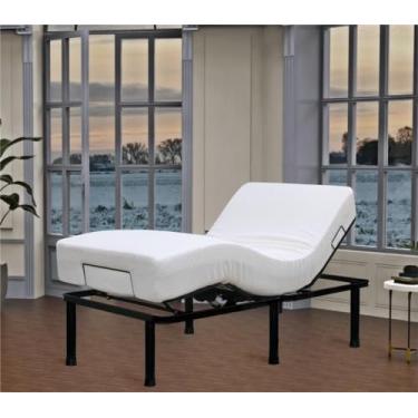 Imagem de MICOUD Moldura de cama ajustável com moldura de metal completa com 320 kg, cabeça e pernas podem levantar de forma independente, gravidade zero evita ronco e refluxo ácido, preto, instalação rápida,