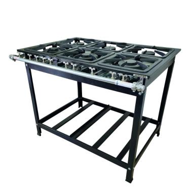 Imagem de Fogão Baixa Pressão Alcazon 6 Bocas 3 Duplas ACZ-005