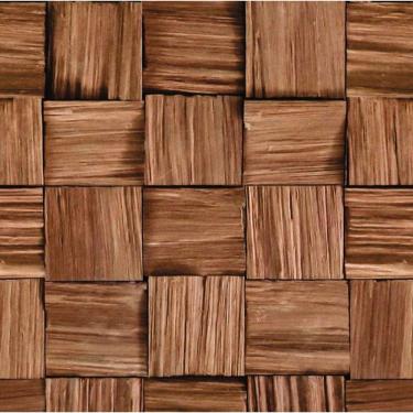 Imagem de Papel De  Parede  Adesivo  Bloco 3d De Madeira Lavável  Cozinha  1,5 metros