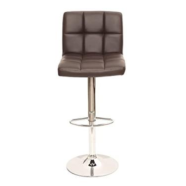 Imagem de Banqueta Estofada Para Cozinha Alta Banco Bar Ilha Restaurante Giratória Gomos Confort Marrom
