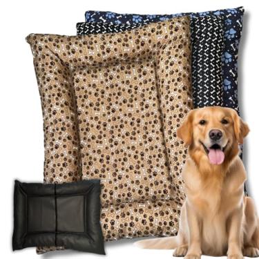 Imagem de Colchonete Colchão Grande/Gigante Pet Cama Para Cachorro e Gato Com Zíper 100X80cm Impermeável (Bege)