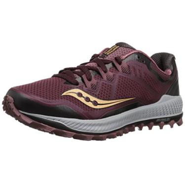 Imagem de Saucony Tênis de corrida feminino Peregrine 8, Vinho/praia, 38