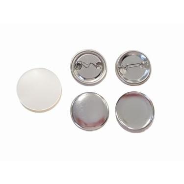 Imagem de Botões de metal com pino traseiro de diâmetro de 3,17 cm – Pacote com 250 para máquinas de fabricação de botões – 32 mm