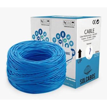 Imagem de Alarm Cable Azul 305Mts 4X24 Awg Solcabos, Alarm Cable