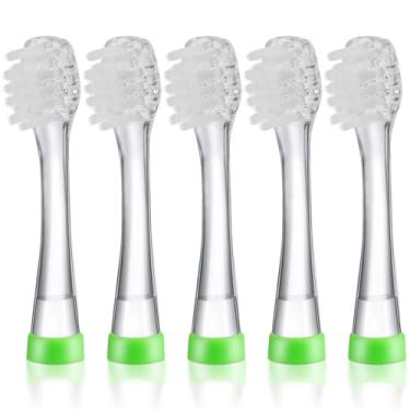 Imagem de Cabeças de escova de dentes para bebês compatíveis com escovas de dentes elétricas Papablic/BabyHandy/Gina/Debby/Arya, compatíveis com Brush-Baby BabySonic/Seago SG902/SG602, pacote com 5 (branco, 18