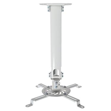 Imagem de VIVO Suporte universal para projetor de teto, projeção ajustável de altura, branco, MONT-VP02W