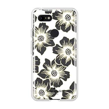 Imagem de Kate Spade New York Capa de celular | para Google Pixel 3 XL | Capas de telefone rígidas defensivas com design fino e proteção contra quedas - Hollyhock reverso floral transparente/creme com pedras