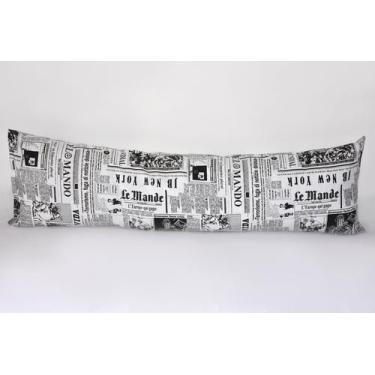 Imagem de Travesseiro de Corpo Adulto Abraço Estampado Jornal - Santos Enxovais