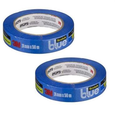 Imagem de Kit com 2 Fita Crepe Blue Tape Profissional 3M 24MM X 50M