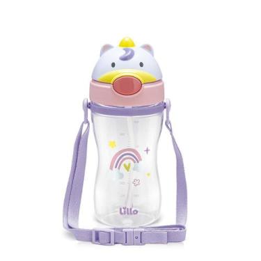 Imagem de Copo Infantil Tritan Com Alça E Canudo Unicórnio 400Ml Lillo