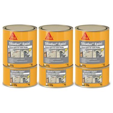 Imagem de Kit 3 Sikadur Epóxi Adesivo Estrutural À Base De Resina 1 Kg