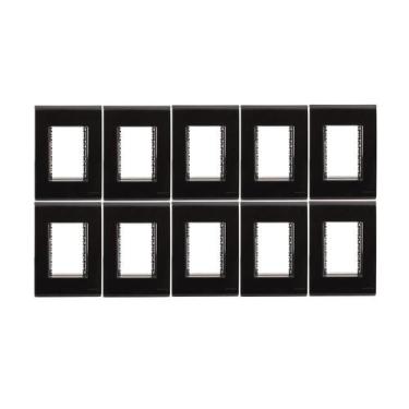 Imagem de Kit 10 Placa 4x2 3 Postos Preto Liz  Tramontin/a - Tramontina