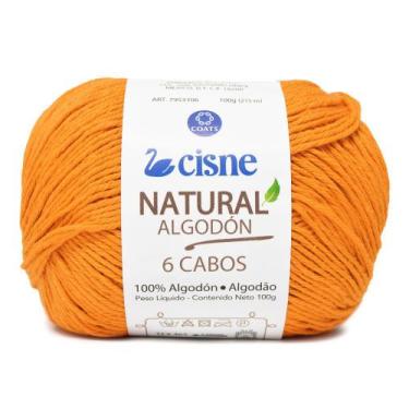 Imagem de Linha Cisne Natural Algodón 6 Cabos 100g, 3302 Laranja Claro