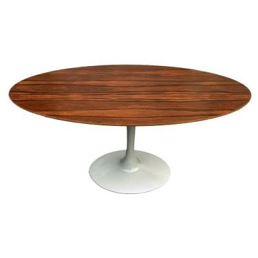 Imagem de Mesa Saarinen Oval Pau Ferro 160x90cm - Base Branca - mgsaarinen