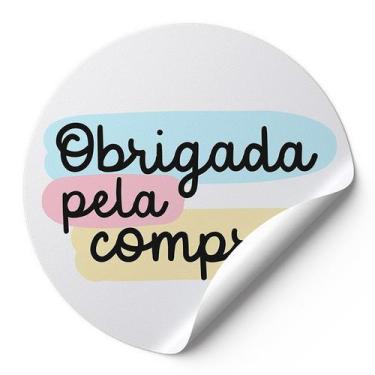 Imagem de 120 Etiquetas Adesivas Redondas Selo Obrigada Pela Confiança! Impressã