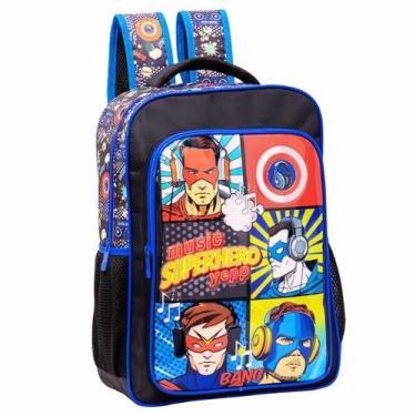 Imagem de Mochila Mochilete Infantil Heróis Super Hero Costas Tam G - Yepp