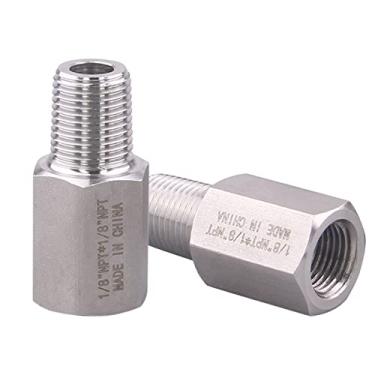 Imagem de DERPIPE Encaixe adaptador redutor forjado - conector de tubo redutor de aço inoxidável 304, NPT fêmea de 1/8" x NPT macho de 1/8" (pacote com 2)