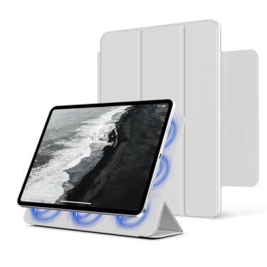 Imagem de KVTVOU Capa magnética para iPad (A16) 11ª/10ª geração (11/10,9 polegadas, 2025/2022), acessório magnético inteligente, capa de rebote com três dobras, corpo fino e leve e despertar/hibernar