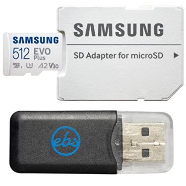 Imagem de Cartão de memória Samsung MicroSD EVO Plus 512 GB para câmera de ação compatível com GoPro Hero (2024), Hero 13 preto (MB-MC512SA) U3 V30 pacote com 1 leitor de cartão Everything But Stromboli SD e