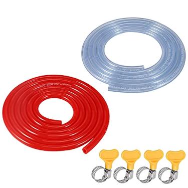 Imagem de Kegerator CO2 Gas Line Beer Hose Beer Gas Line 5/16 Red Gas Line 3/16 Beer Line with Hose Clamp for Home Brewing Beer Tower Beer Keg Kegging by PERA