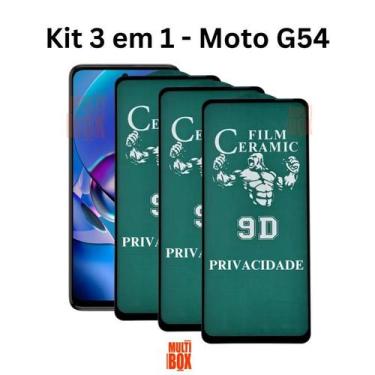 Imagem de 3UN Película Fosca Privacidade para Motorola Moto G54 Anti Espião - HU