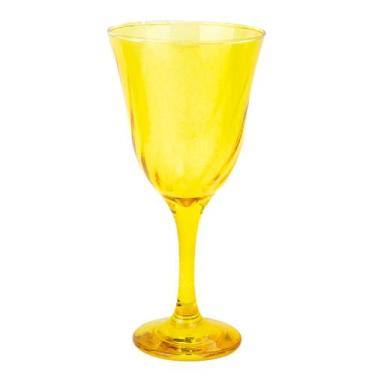 Imagem de Taça Vinho Lirio Cor Amarelo Super Luxo 330 ml  - Vidro - Lua Mística 