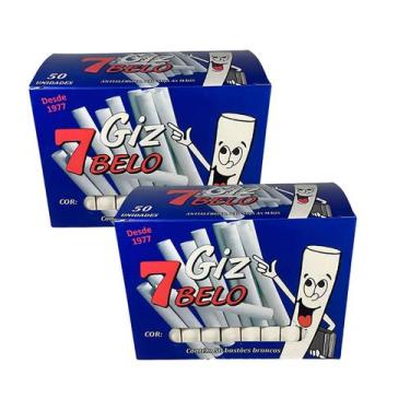 Imagem de Kit 2 Caixas de Giz Lousa Escolar Branco Plástificado 100 Un - 7 Belo