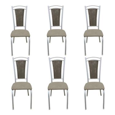 Imagem de Kit 6 Cadeiras Paris Branca Cozinha Aço Tubolar Confortável Jantar