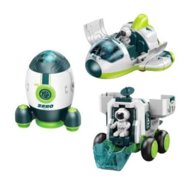 Imagem de Kit 3 Brinquedo Foguete Carro Nave Espacial Astronauta Lunar - Top Kid