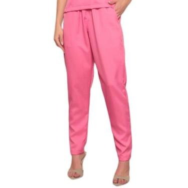Imagem de Calça Feminina Oxford Rebeca com elástico Pink - Gardenia Jalecos, PP