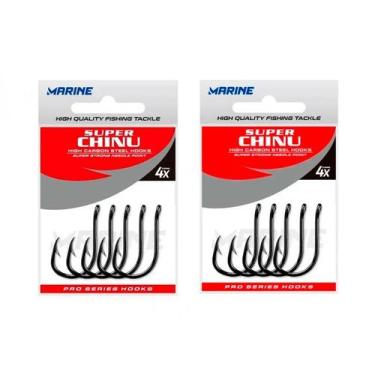 Imagem de Kit Anzol Pesca Marine Sports Super Chinu Strong Nº 02 2 Cartelas 100 