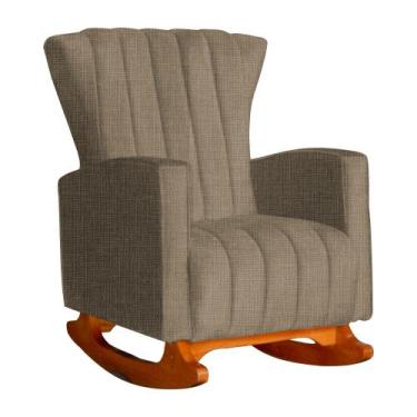 Imagem de Poltrona Decorativa Melinda Balanço Vovo Linho Marrom - FM - Fina Mobí
