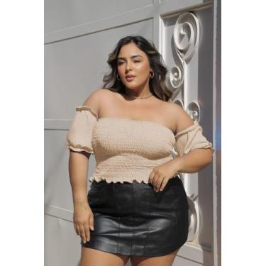 Imagem de Blusa Feminina Plus Size Cropped Feminino sem alça Verão 2025 Candy Co