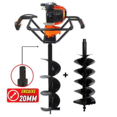 Imagem de KIT Perfurador de Solo Vulcan VPS520 2T 52CC 2,5CV com Broca 80x20cm +