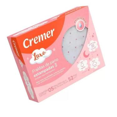 Imagem de Kit 5 Peças Fralda De Pano Cremer Luxo Menina 100% algodão